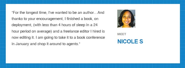 Sales page customer testimonial with a photo.