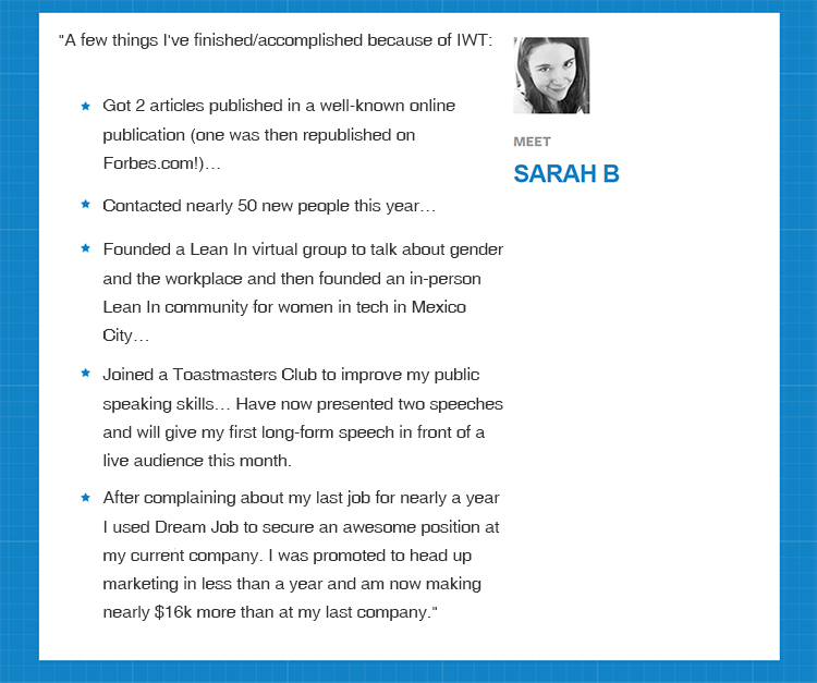 Sales page customer testimonial with a photo.