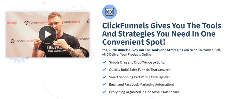 ClickFunnels website homepage explaining what is in ClickFunnels software.