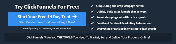 ClickFunnels website homepage call to action.