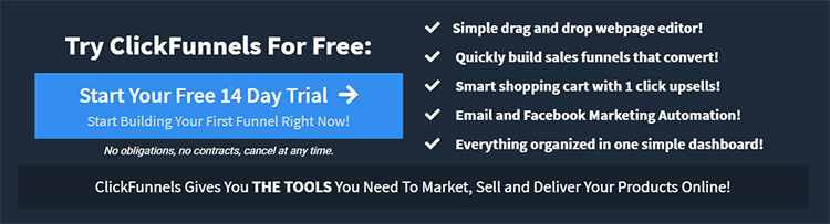 ClickFunnels website homepage free trial call to action.