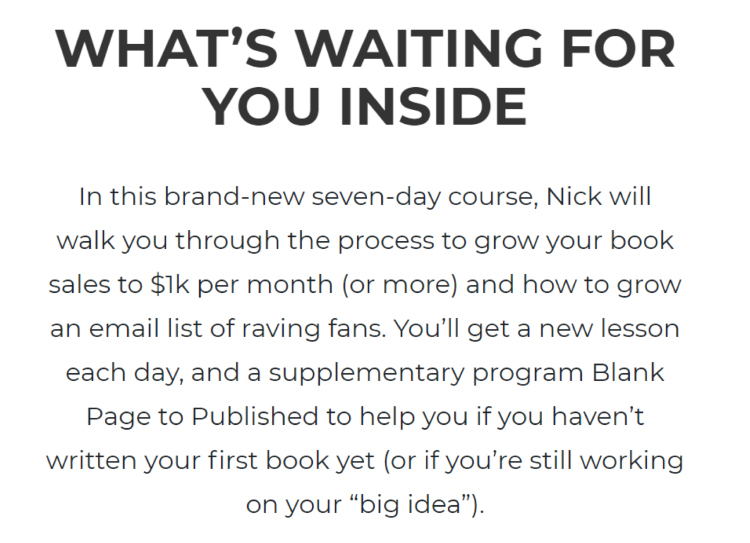 Medium-Length Landing Page, free course explanation.