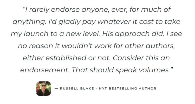 Medium-Length Landing Page, New York Time bestseller testimonial.