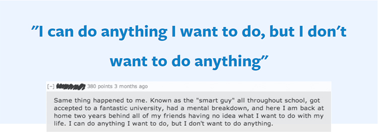 Establishing an emotional connection sales page reddit comment graphic.