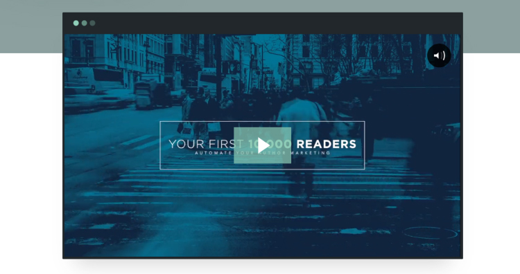 Your First 10k Readers opt-in page being used as a website homepage video.