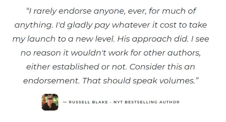 New York Times bestseller testimonial. 