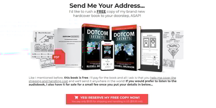 Long-Form Landing Page, ClickFunnels call to action.