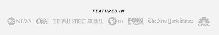Short form sales page "featured in" badges.
