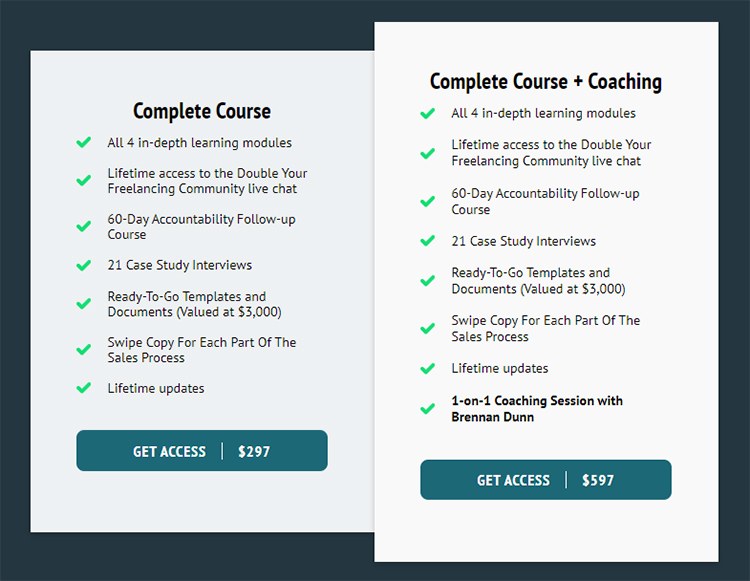 Complete online course and coaching, extra features, upsell graphic.