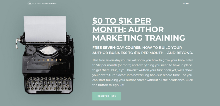 Create a Landing Page for Your Lead Magnet, above the fold call-to-action.