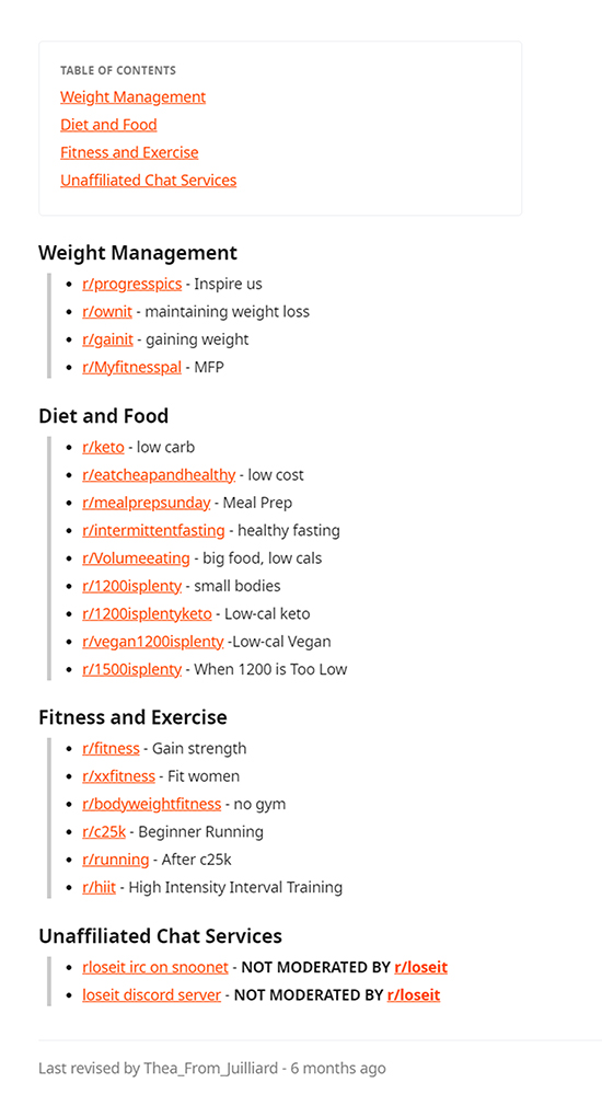 Subreddit related communities sidebar section list of relevant subreddits.