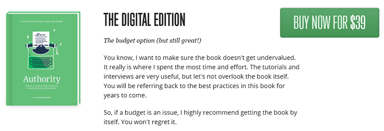 ConvertKit down sell for The Complete Digital Edition, book only, Graphic