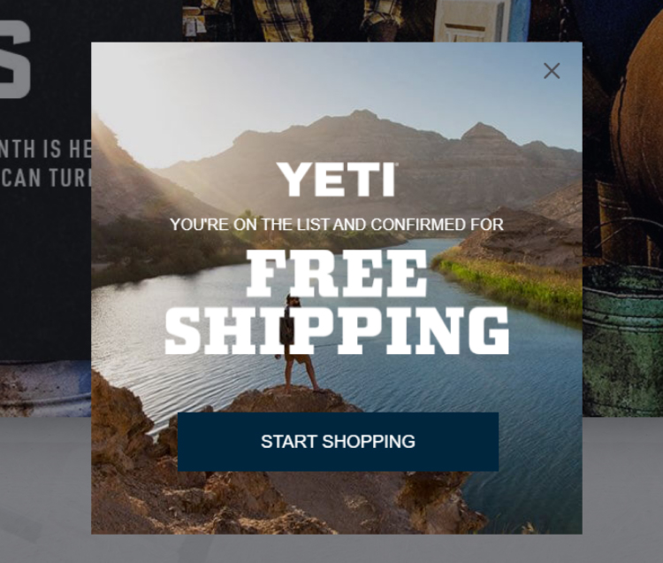 YETI, funnel hacking lead generation example.