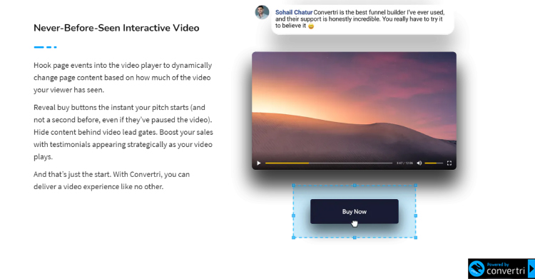 Convertri video video embedding features.