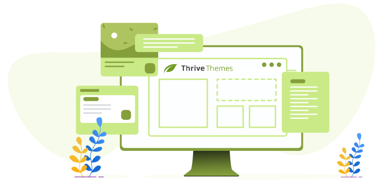 Thrive Themes desktop screen graphic.