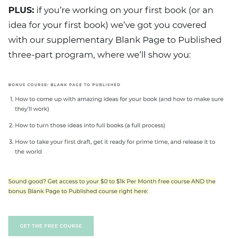 Have Several Prominent Call-to-Action Buttons, Get the Free Course, example.