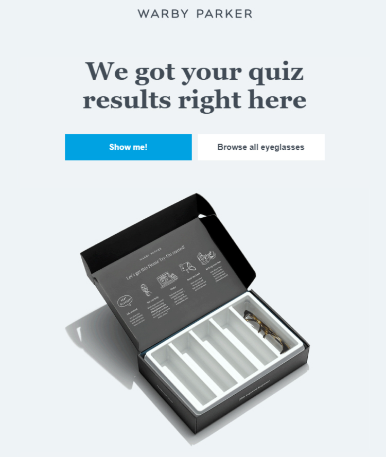 Quiz results, follow up email.