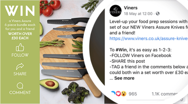 Cookware company headphone giveaway graphic.