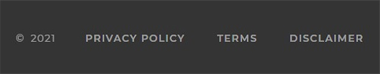 Remove Distractions, website page footer example.