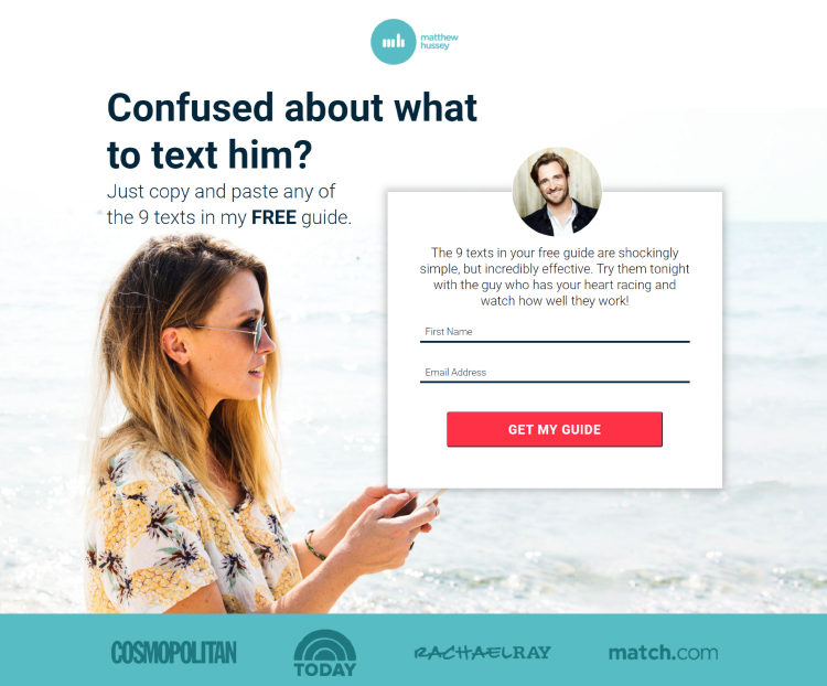 Figure Out Who Are Your Dream Customers, dating text example.