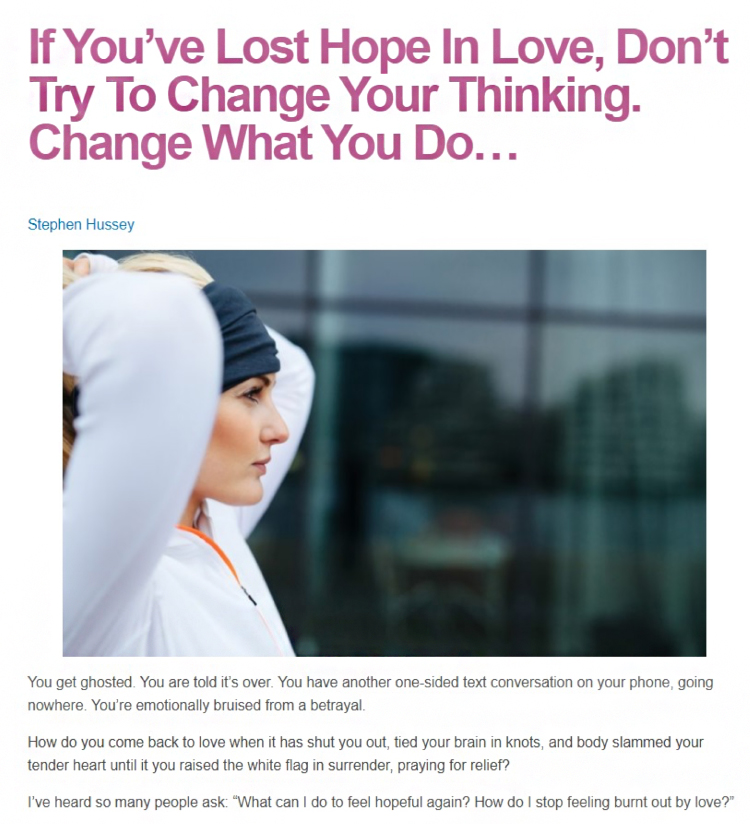 Add an Opt-in Form at the End of Each Blog Post, dating advice for woment, example.