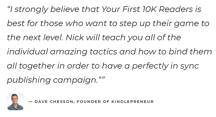 Provide Testimonials, Dave Chesson example.