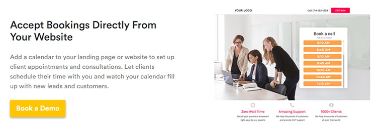 Wishpond’s Features, appointments. 
