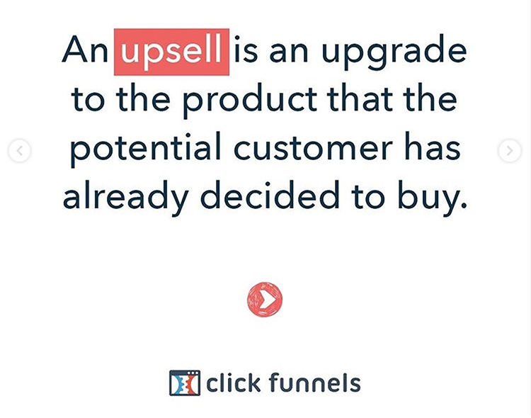 Add Cross-Sells, Upsells, and Downsells, upsell definition graphic. 