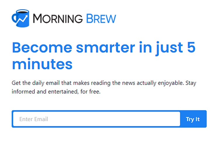 Morning Brew, elevator pitch example. 