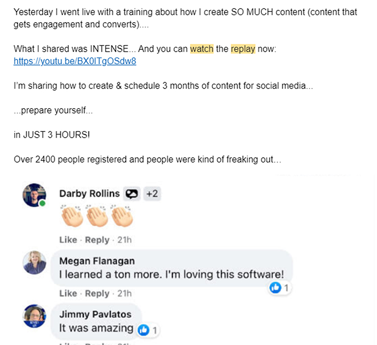 AutoWebinar Funnel, follow-up funnel automation email example.