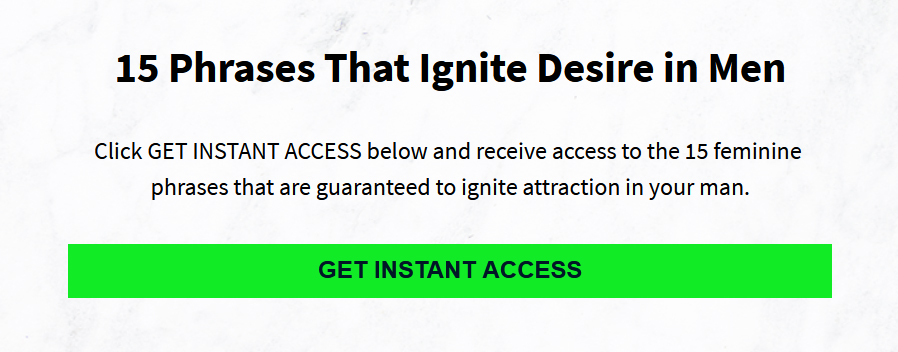 Mat Boggs’ “15 Phrases That Ignite Desire In Men” Guide + “3 Simple Secrets To Attracting The Relationship You Want” Webinar, 15 phrase free guide lead magnet example. 