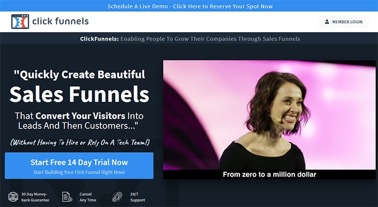 Optimize Your Website for Lead Generation, optimized Clickfunnels website page.