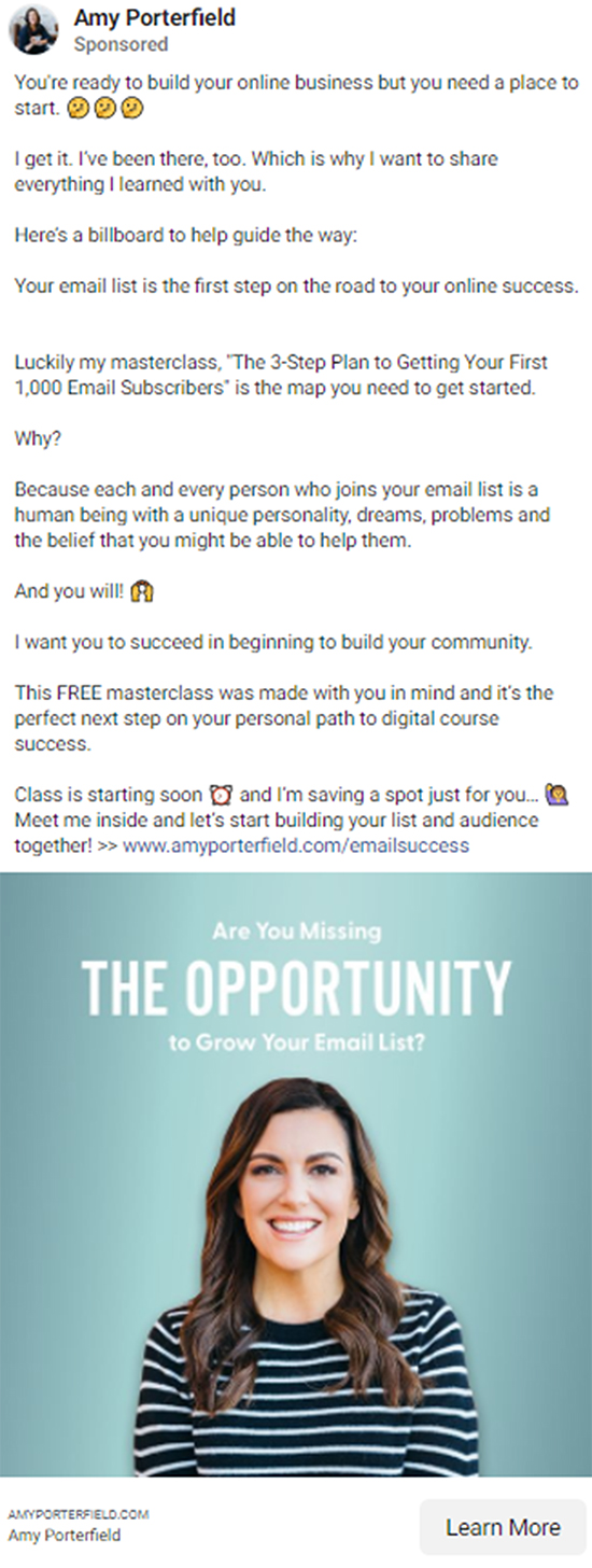 The Best Prospecting Idea We’ve Ever Had: Sales Funnels, Facebook Ad example.