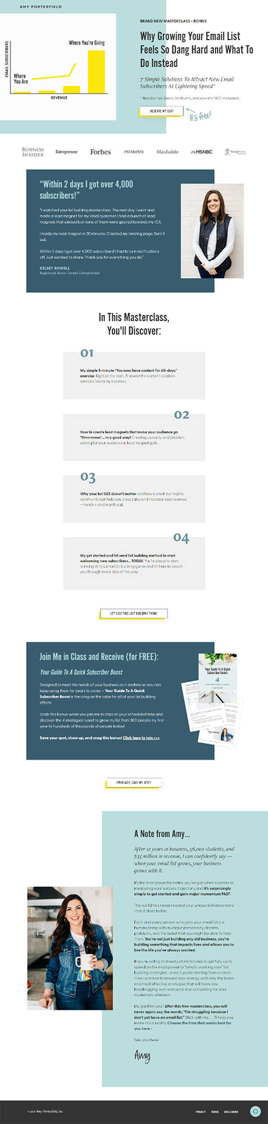 The Best Prospecting Idea We’ve Ever Had: Sales Funnels, first page of a sales funnel with no navigation, only one call to action, example..
