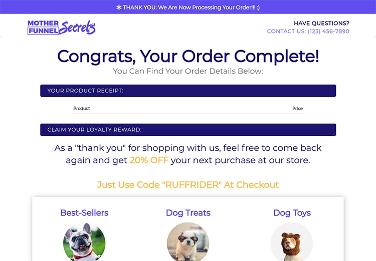 Tripwire Funnel, offer wall page example.