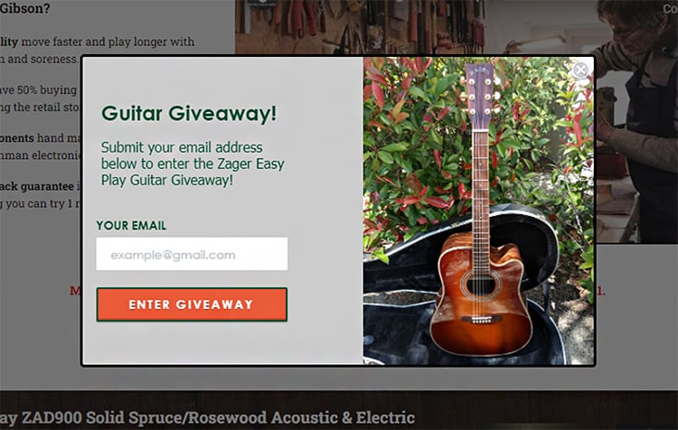 Giveaways, Zager guitars example. 