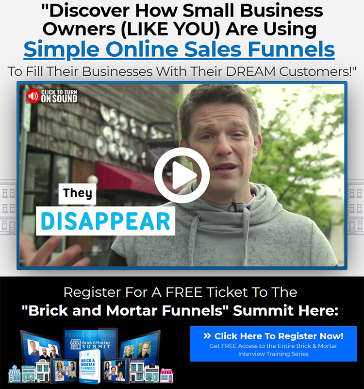 Brick & Mortar Funnels webinar example.