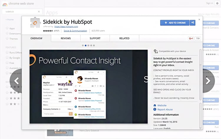 Sidekick by HubSpot