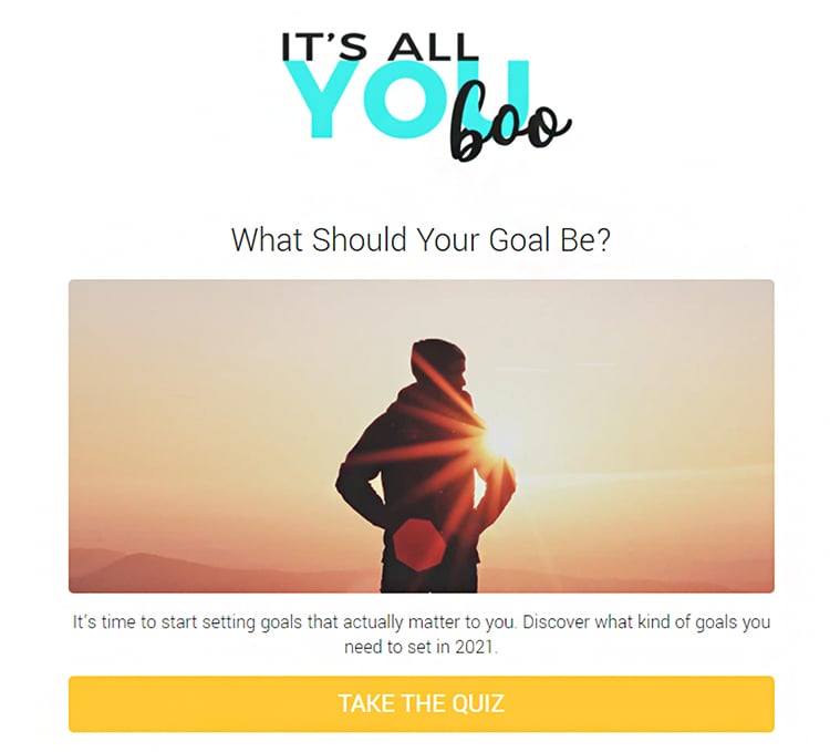 What are Lead Generation Quizzes?Personal development site example. 