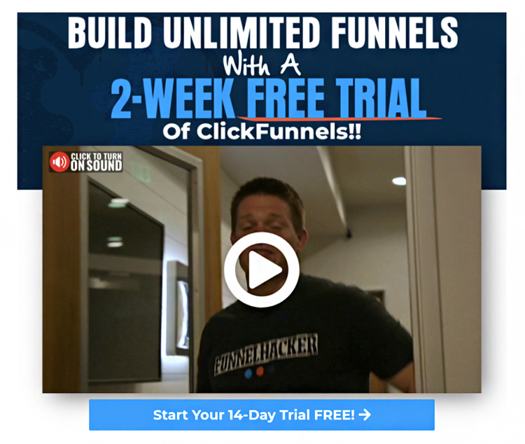 Paid Advertising, ClickFunnels sponsored ad clickthrough example.