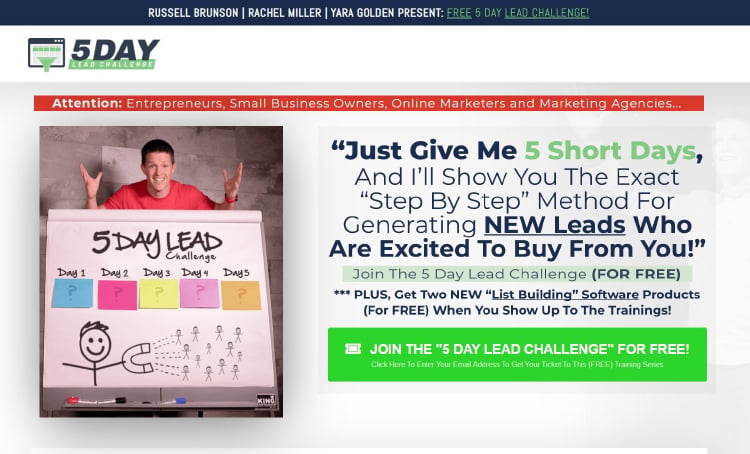 Our 5 Day Lead Challenge example. 