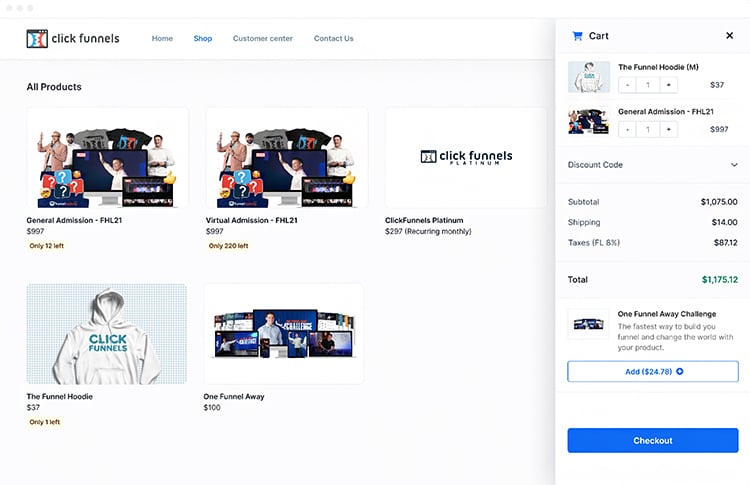 ClickFunnels 2.0 Features, Cart Funnels