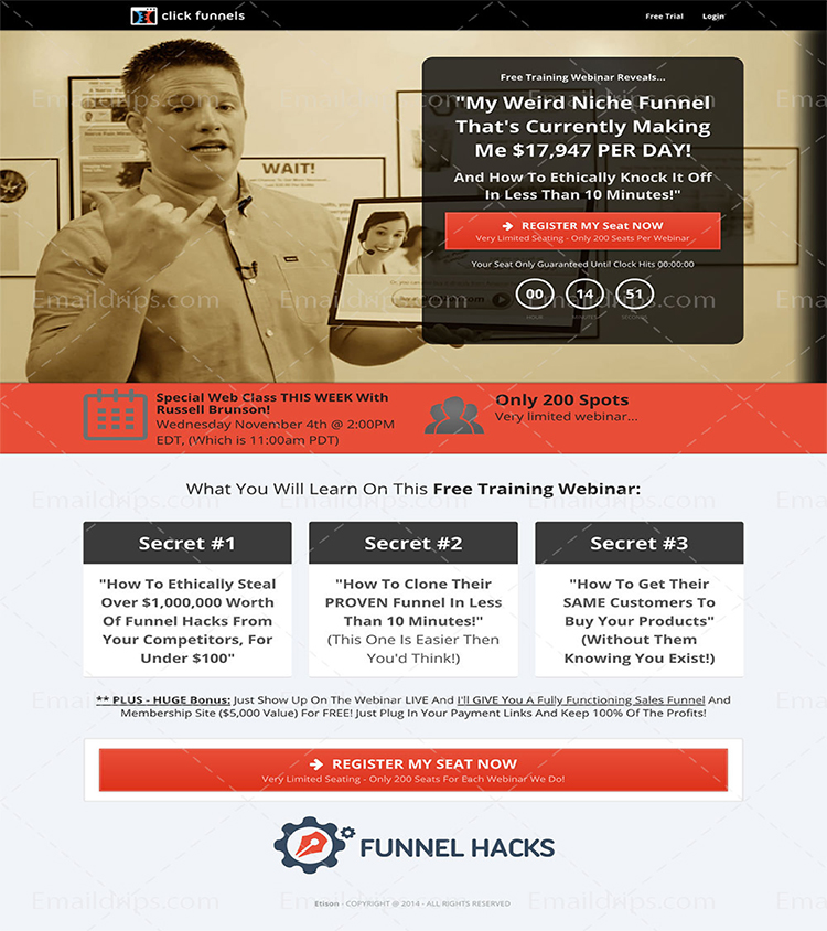 Webinar, Clickfunnels example. 