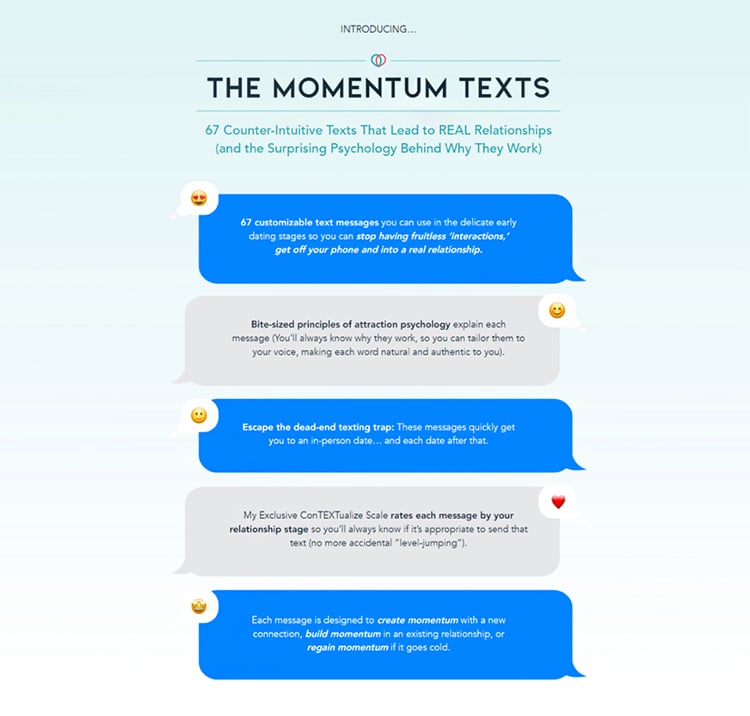 Create a Sales Page for Your Frontend Offer, the momentum texts example. 