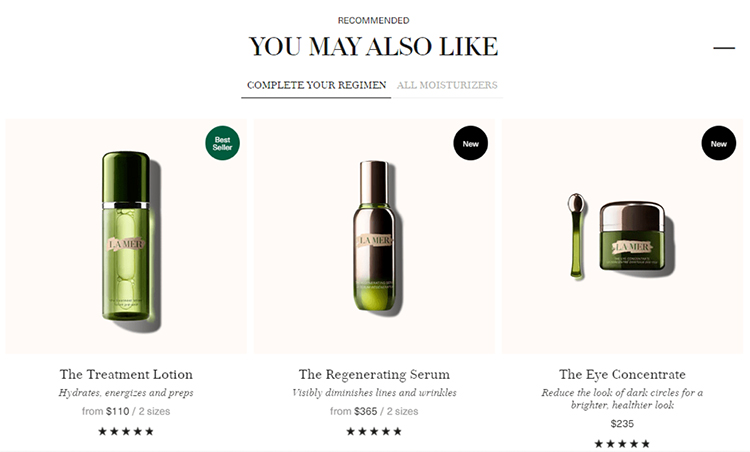 7 Best Cross-selling Examples We’ve Seen, La Mer Related Products