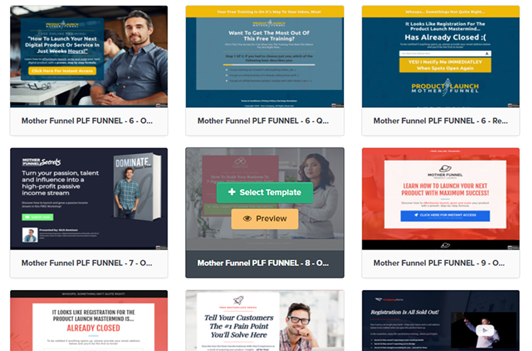 Build Your Funnel, templates