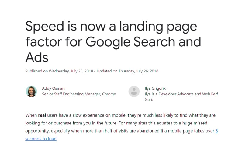 Make it Faster, webpage loading speed is a ranking factor in Google search and Google ads. 