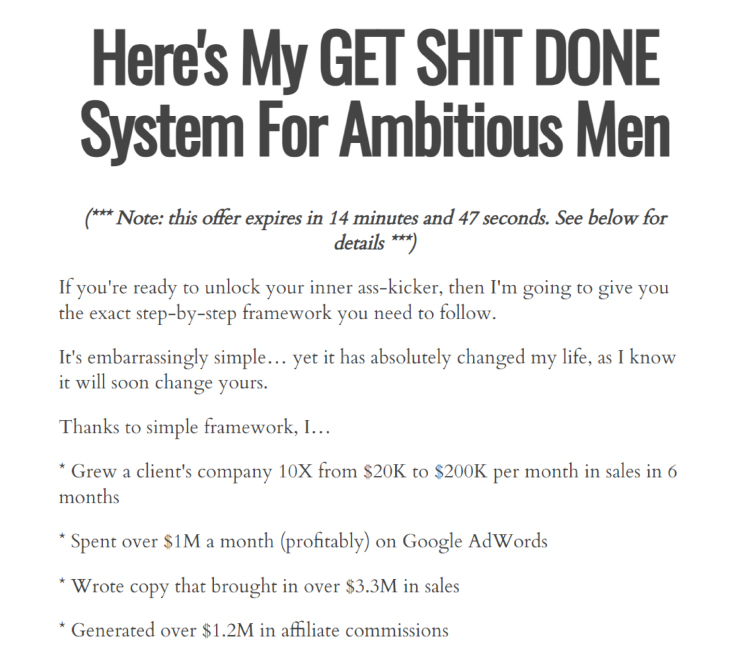 Bryan Ward sells his “GET SHIT DONE System”