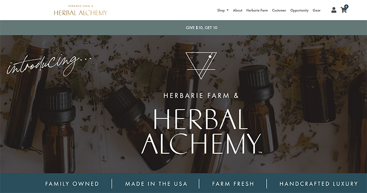 It doesn’t need to be as innovative as Larq’s. At Herbal Alchemy, a few simple USPs are placed right at the top of the homepage: family-owned, made in the USA, farm fresh, & handcrafted.
