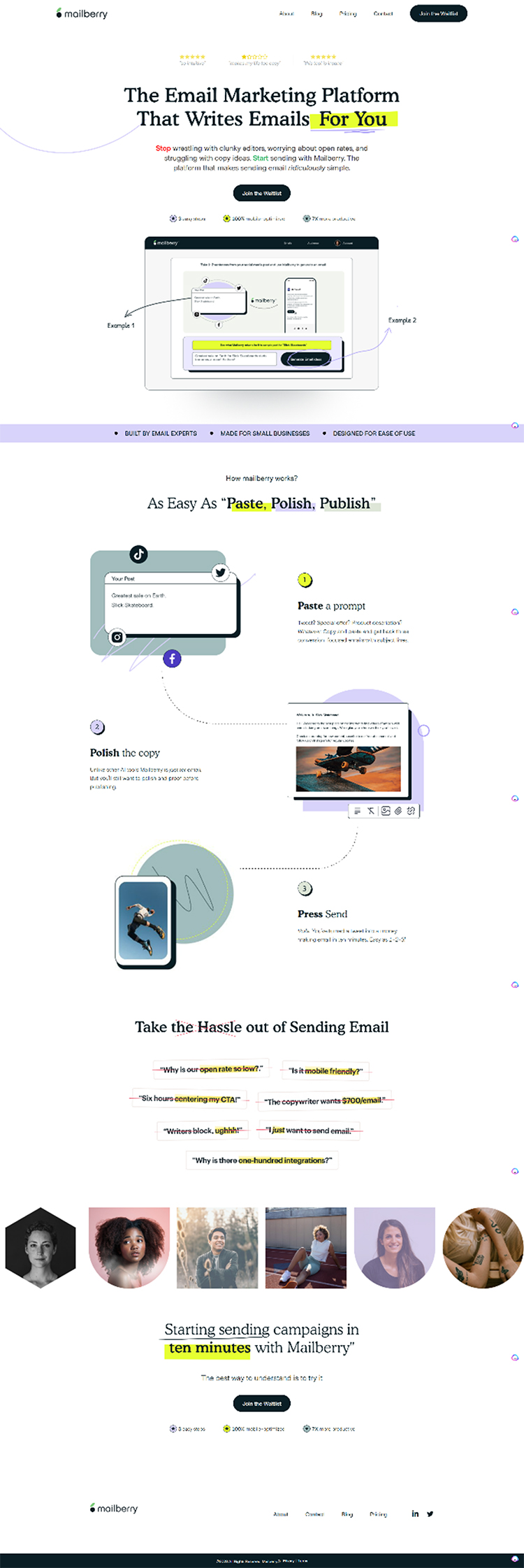 Use a short landing page if…The Design Speaks For Itself 